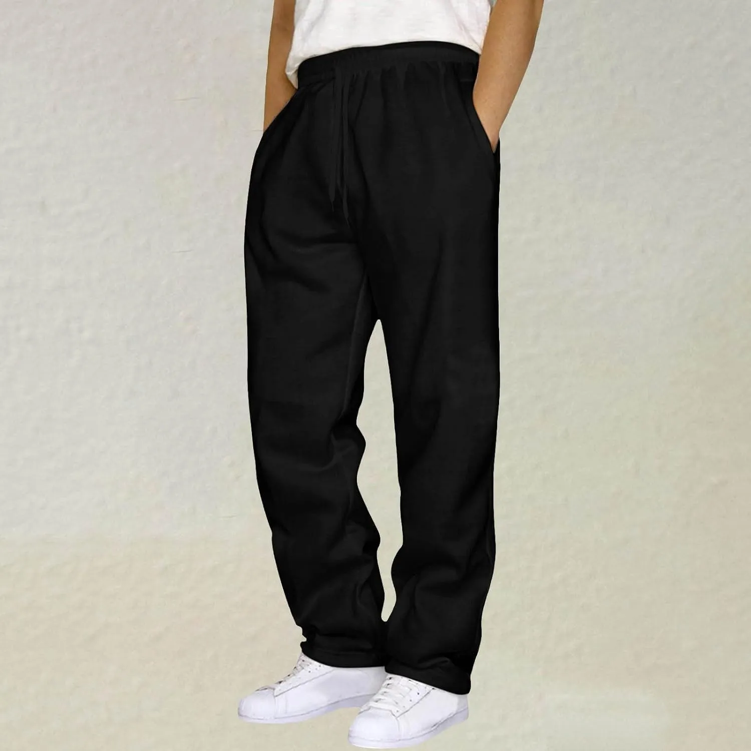 Men Cargo Pants with Pockets Stretch Drawstring Elastic Waist Sweatpants Tall Regular Fit Pants Tall Joggers Trousers