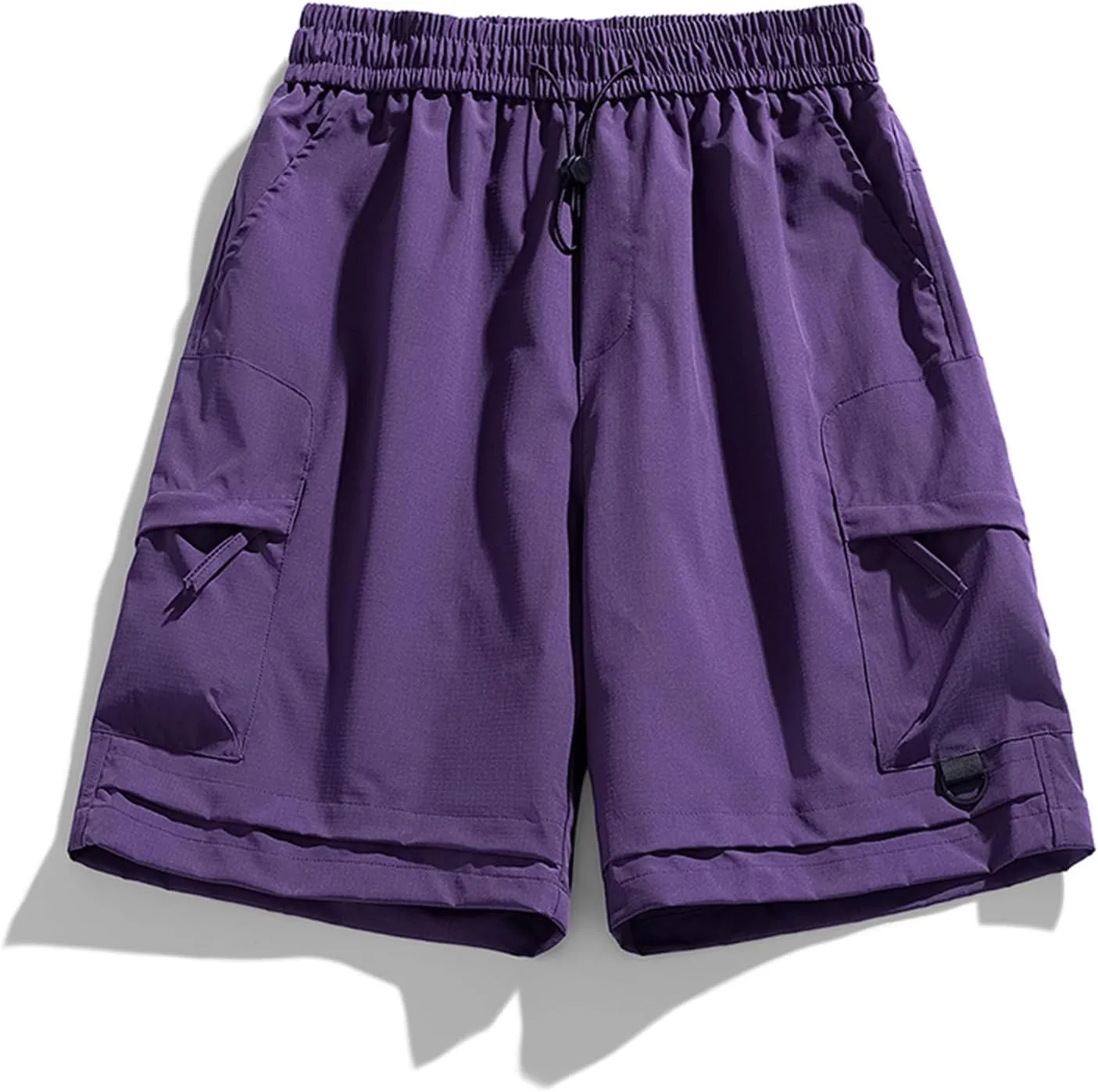 Men Ice Silk Shorts Quick Drying Breathable Workout Gym Shorts Elastic Waist Drawstring Casual Shorts Outdoor Running
