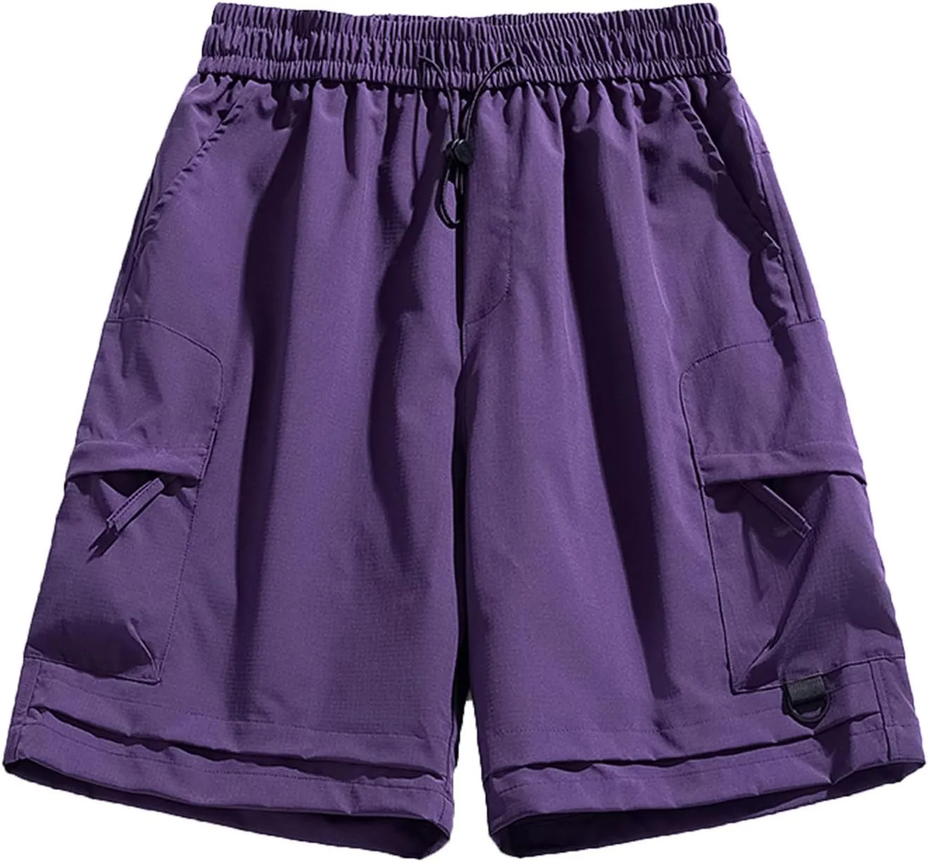 Men Ice Silk Shorts Quick Drying Breathable Workout Gym Shorts Elastic Waist Drawstring Casual Shorts Outdoor Running