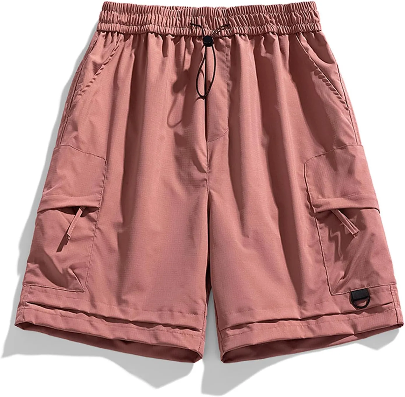 Men Ice Silk Shorts Quick Drying Breathable Workout Gym Shorts Elastic Waist Drawstring Casual Shorts Outdoor Running