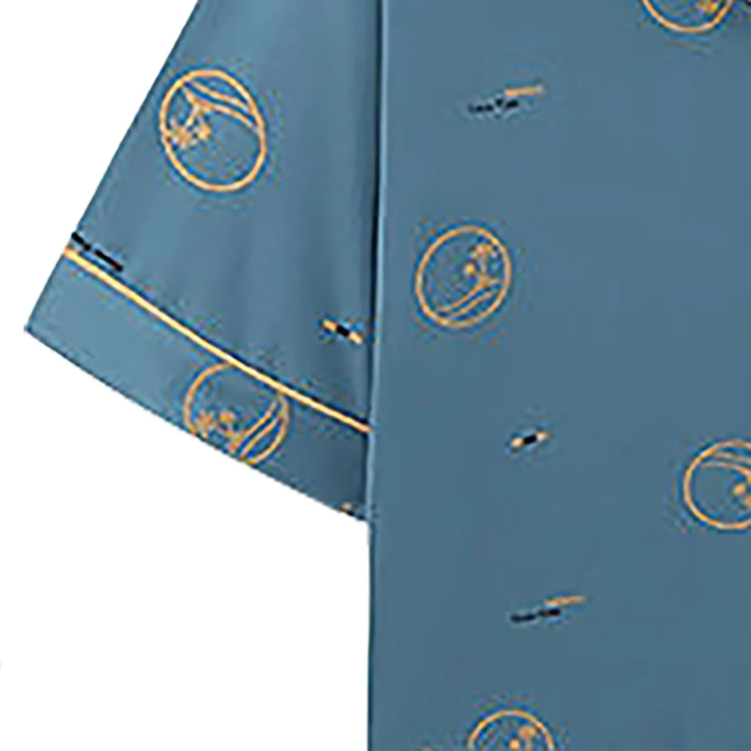 Mens 3pcs Cotton Pajamas Set Button Down Short Sleeve Sleepwear with Shorts and Long Pants Pjs Classic Loungewear