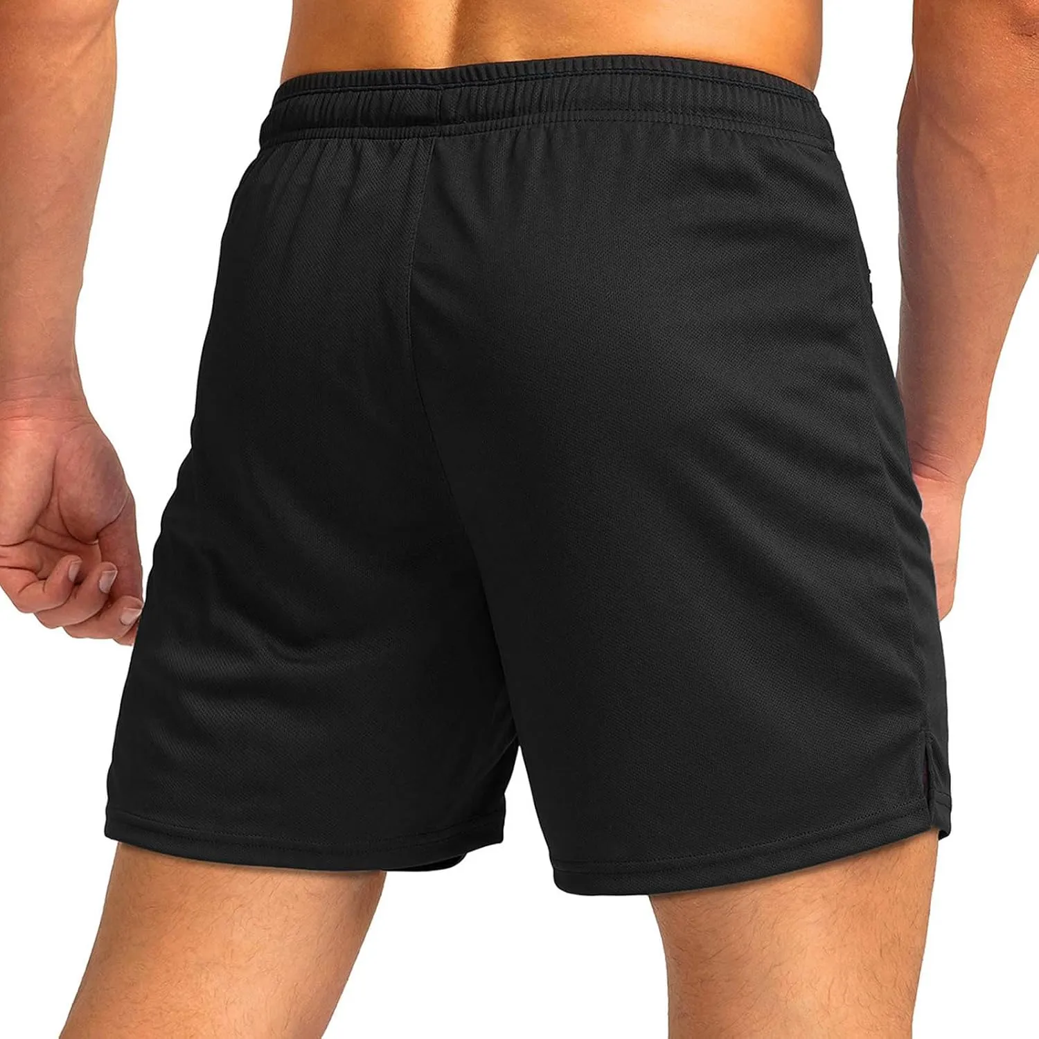 Mens 5" Running Shorts Quick Dry Athletic Workout Gym Shorts with Zipper Pockets Lightweight Active Sports Basketball