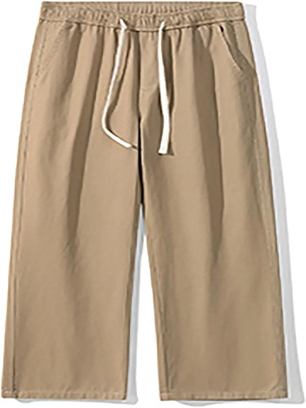 Men's Baggy Wide Leg Pants Elastic Waist Drawstring Straight Relaxed Trousers Lightweight Casual Hiking Outdoor Pants