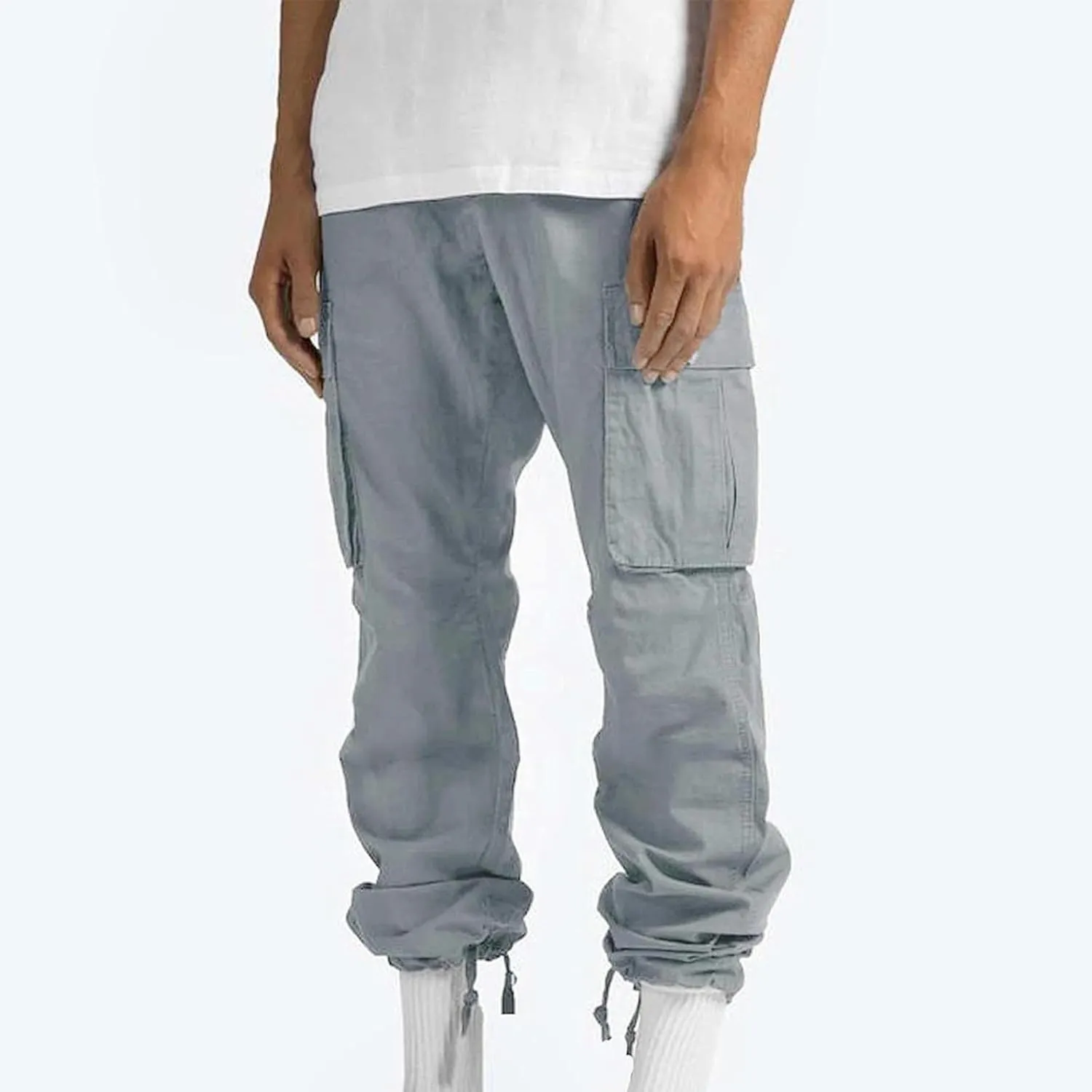 Mens Cargo Pants Casual Baggy Work Hiking Pants Relaxed Fit Summer Outdoor Workout Joggers with Multi Pockets