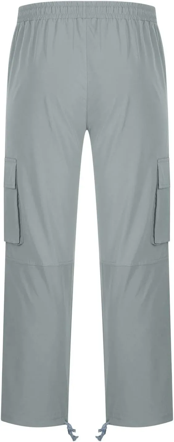 Mens Cargo Pants Casual Baggy Work Hiking Pants Relaxed Fit Summer Outdoor Workout Joggers with Multi Pockets