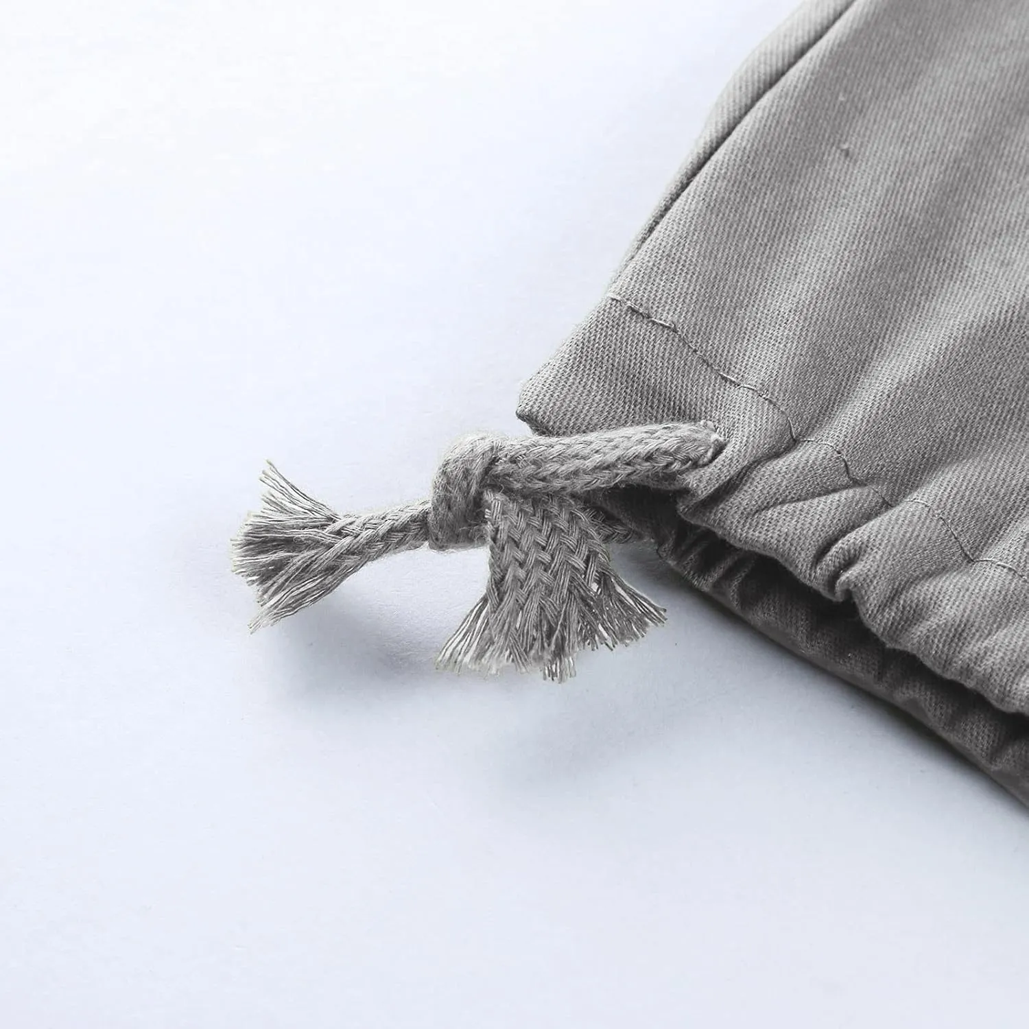 Mens Cargo Pants Drawstring Elastic Waist Wide Leg Pant Loose Fit Pants Trousers Outdoor Hiking Joggers