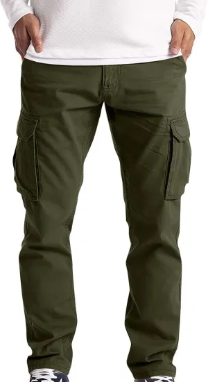 Mens Cargo Pants Relaxed Fit Stretch Straight Leg Cargo Jeans Plus Size Lightweight Casual Hiking Pants with Pockets