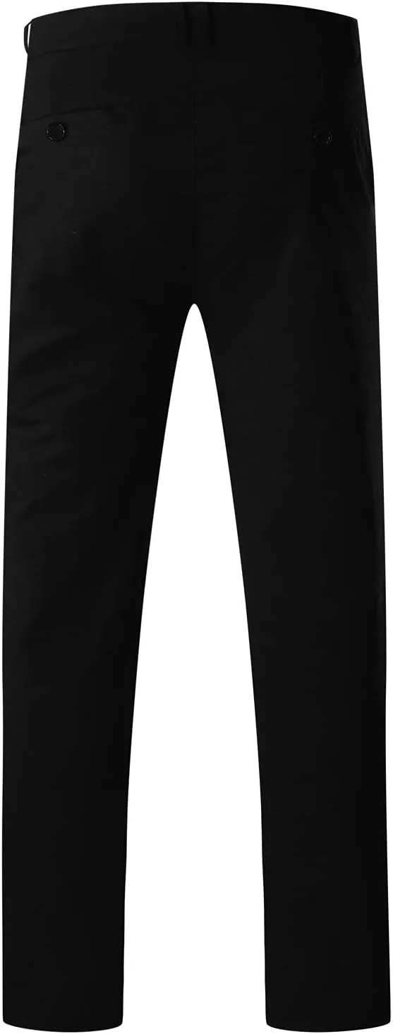 Mens Casual Outdoor Pants Lightweight Cotton Twill Elastic Waist Tapered Joggers Chino Pants with Pockets