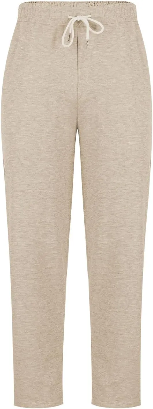 Men's Casual Pants Elastic Waist Drawstring Joggers Sports Pants Lightweight Loose Fit Straight Trousers with Pockets