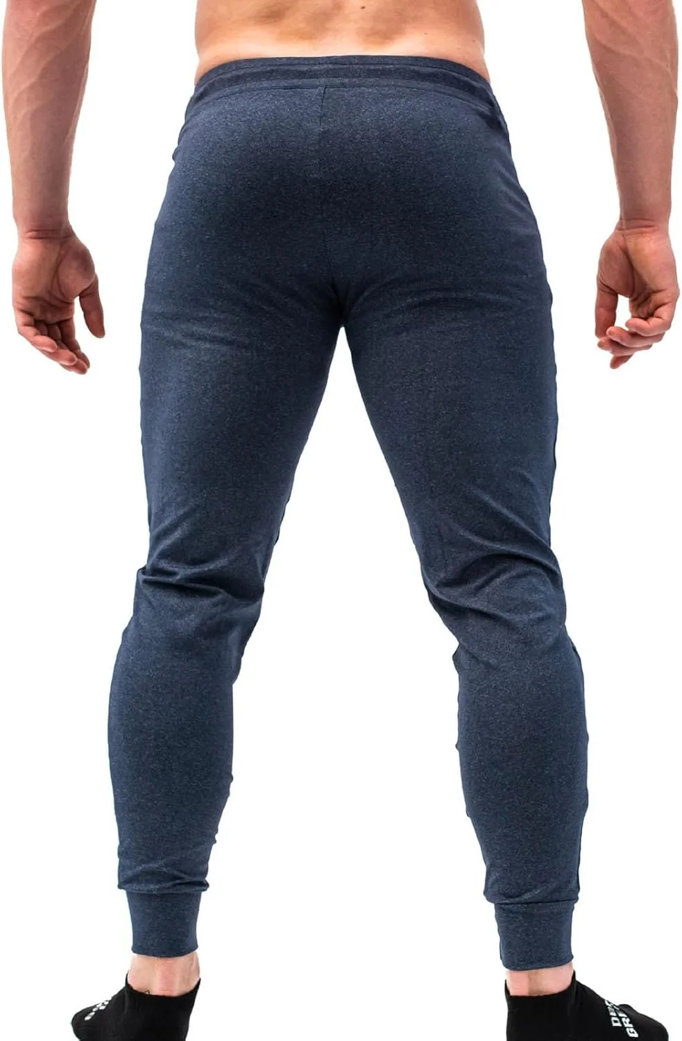 Mens Casual Pants Elastic Waist Drawstring Jogging Pants Lightweight Solid Tapered Trousers Sweatpants with Pockets