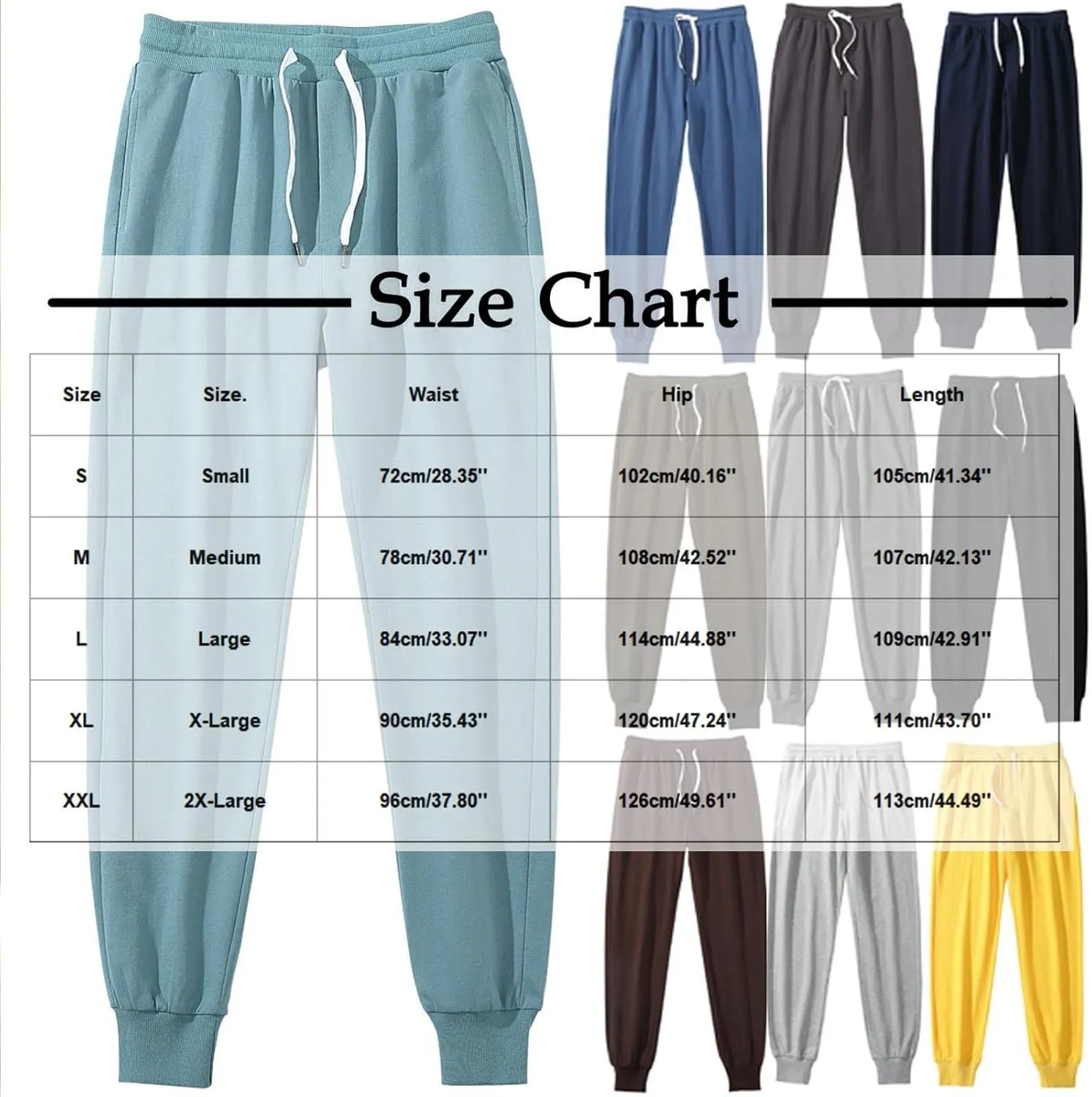 Mens Casual Sweatpants Drawstring Lightweight Joggers Lounge Pants Elastic Waistband Loose Fit Summer Pants