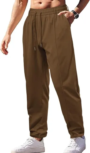 Mens Casual Sweatpants Loose Fit Straight Athletic Lounge Pants Lightweight Baggy Workout Drawstring Track Pants