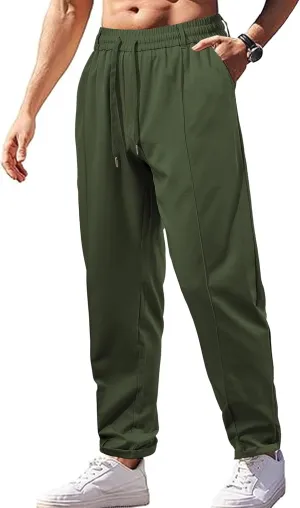 Mens Casual Sweatpants Loose Fit Straight Athletic Lounge Pants Lightweight Baggy Workout Drawstring Track Pants