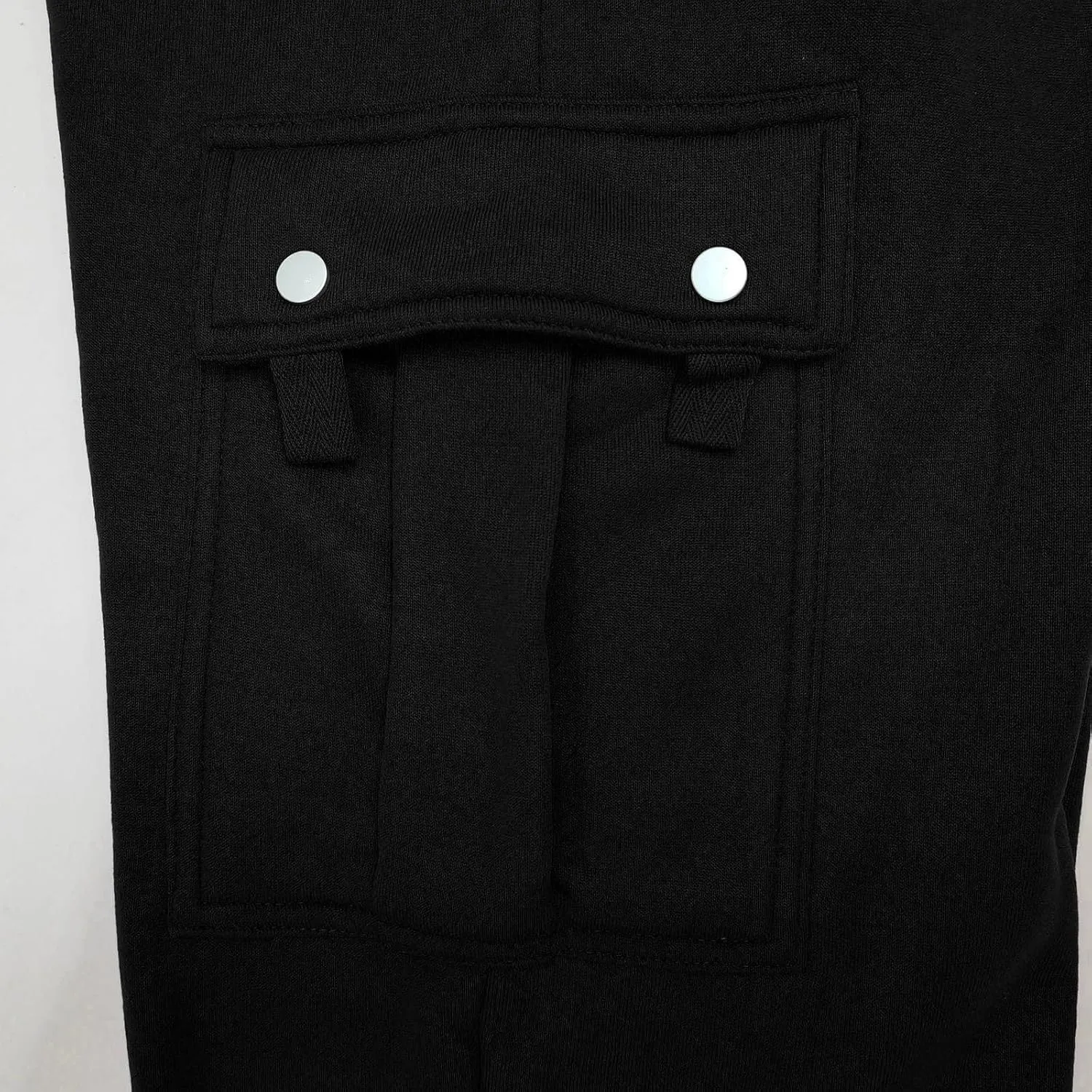 Mens Fleece Cargo Pants Casual Stretch Waist Realxed Fit Work Pants Baggy Straight Leg Hiking Sweatpants for Men