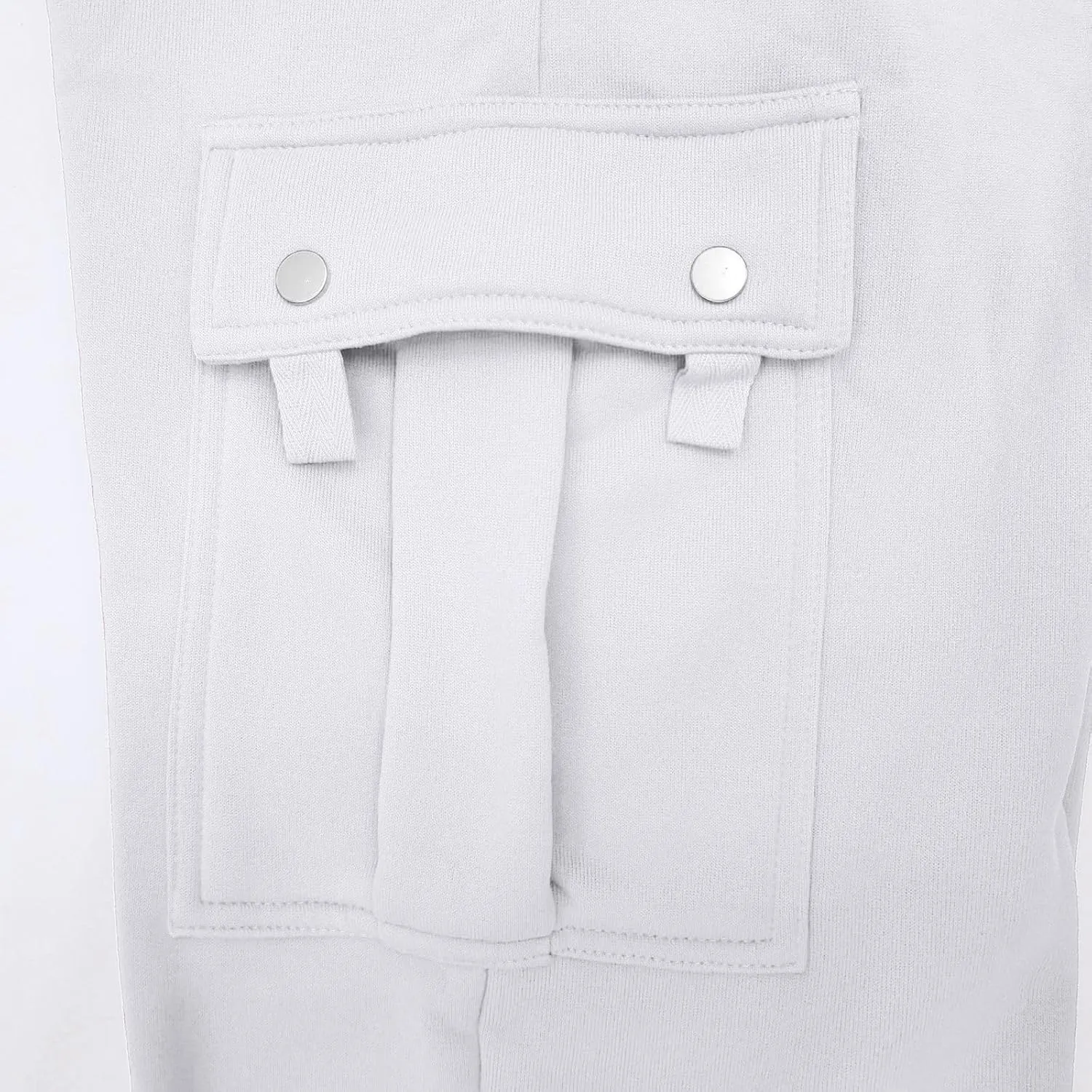Mens Fleece Cargo Pants Casual Stretch Waist Realxed Fit Work Pants Baggy Straight Leg Hiking Sweatpants for Men