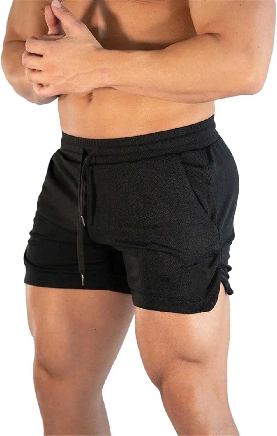 Mens Gym Workout Shorts Athletic Running Training Quick Dry Short Pants Pockets Casual Lightweight Mesh Activewear