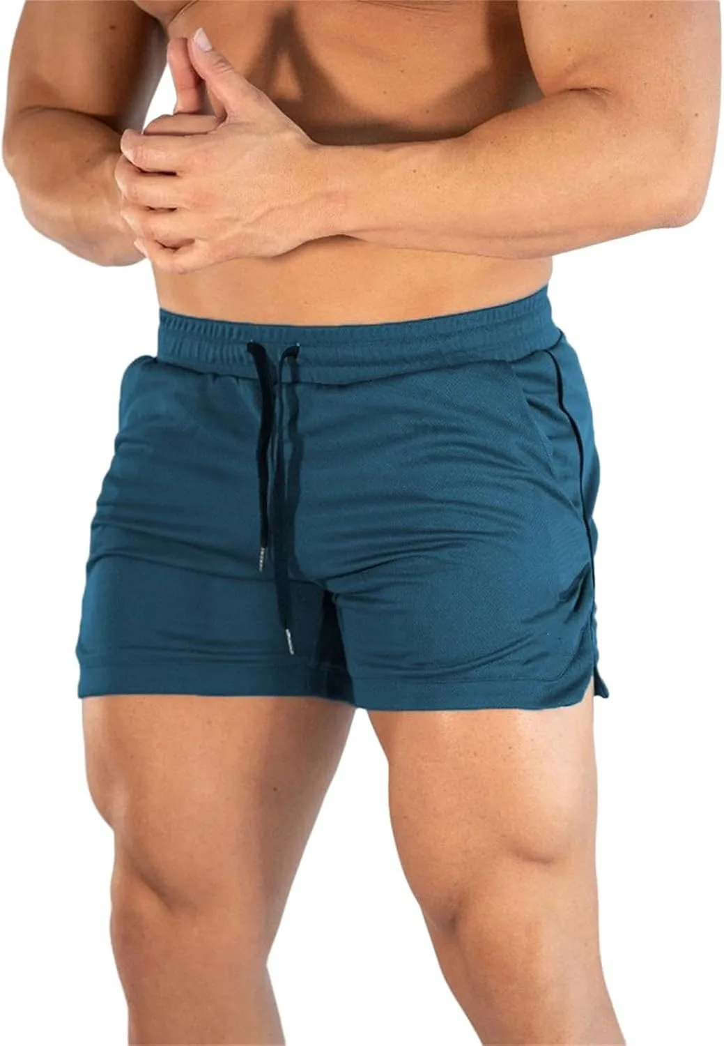 Mens Gym Workout Shorts Athletic Running Training Quick Dry Short Pants Pockets Casual Lightweight Mesh Activewear