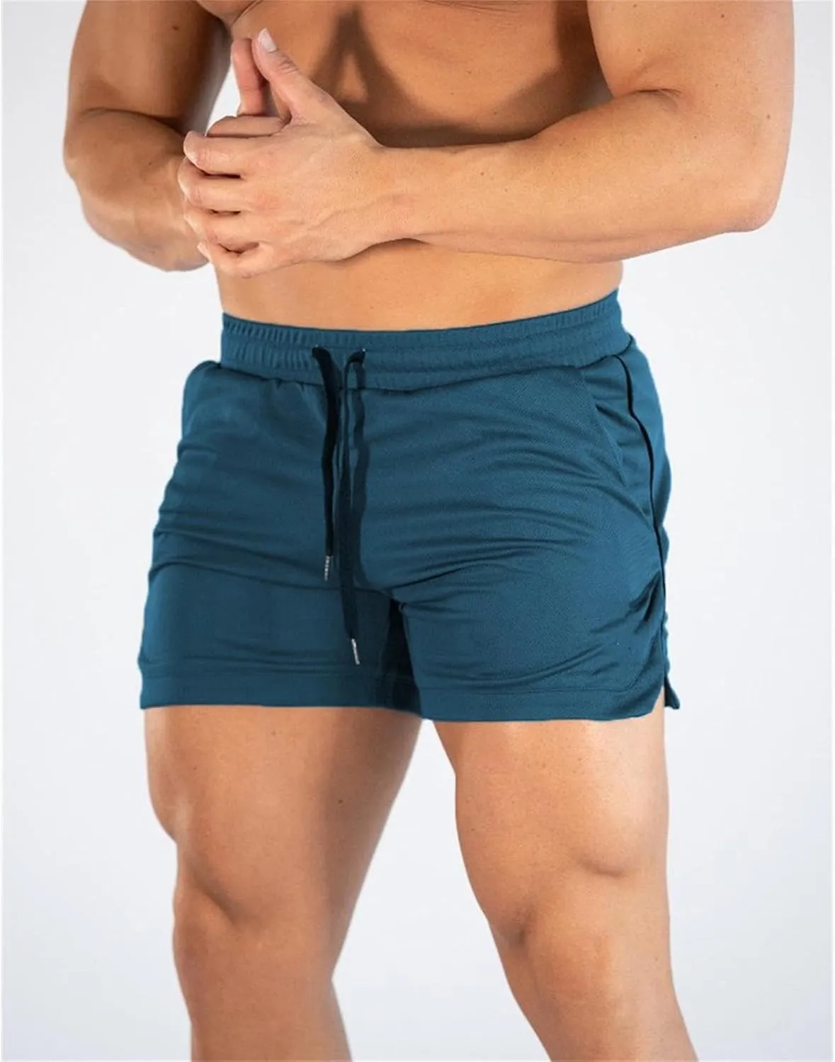 Mens Gym Workout Shorts Athletic Running Training Quick Dry Short Pants Pockets Casual Lightweight Mesh Activewear