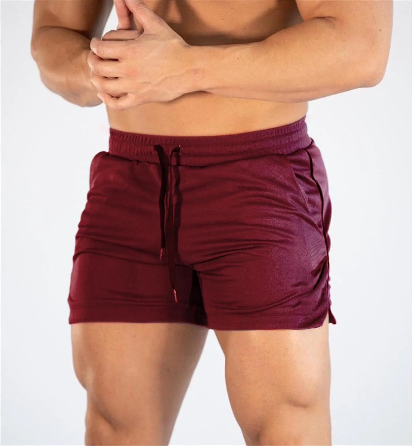 Mens Gym Workout Shorts Athletic Running Training Quick Dry Short Pants Pockets Casual Lightweight Mesh Activewear