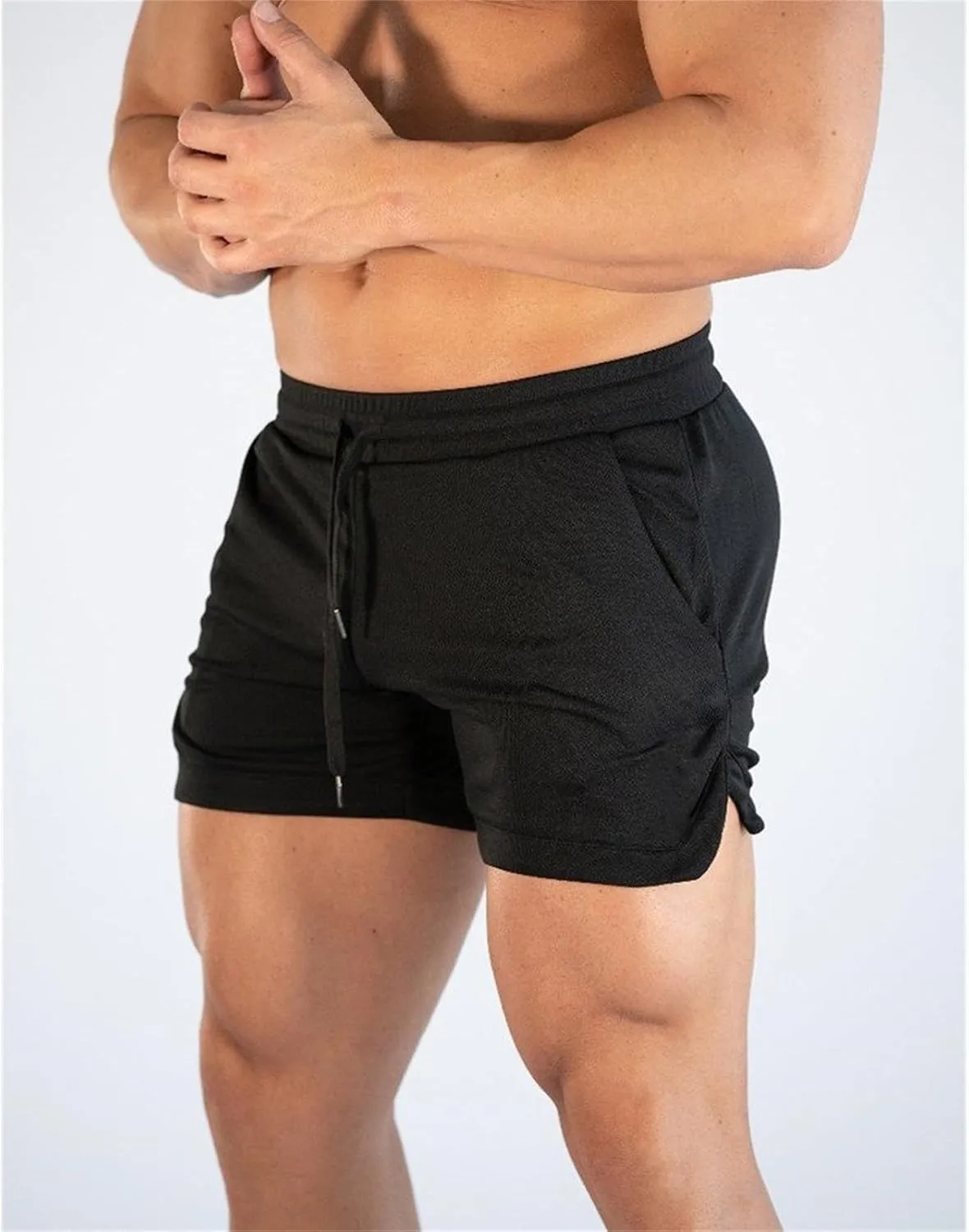 Mens Gym Workout Shorts Athletic Running Training Quick Dry Short Pants Pockets Casual Lightweight Mesh Activewear