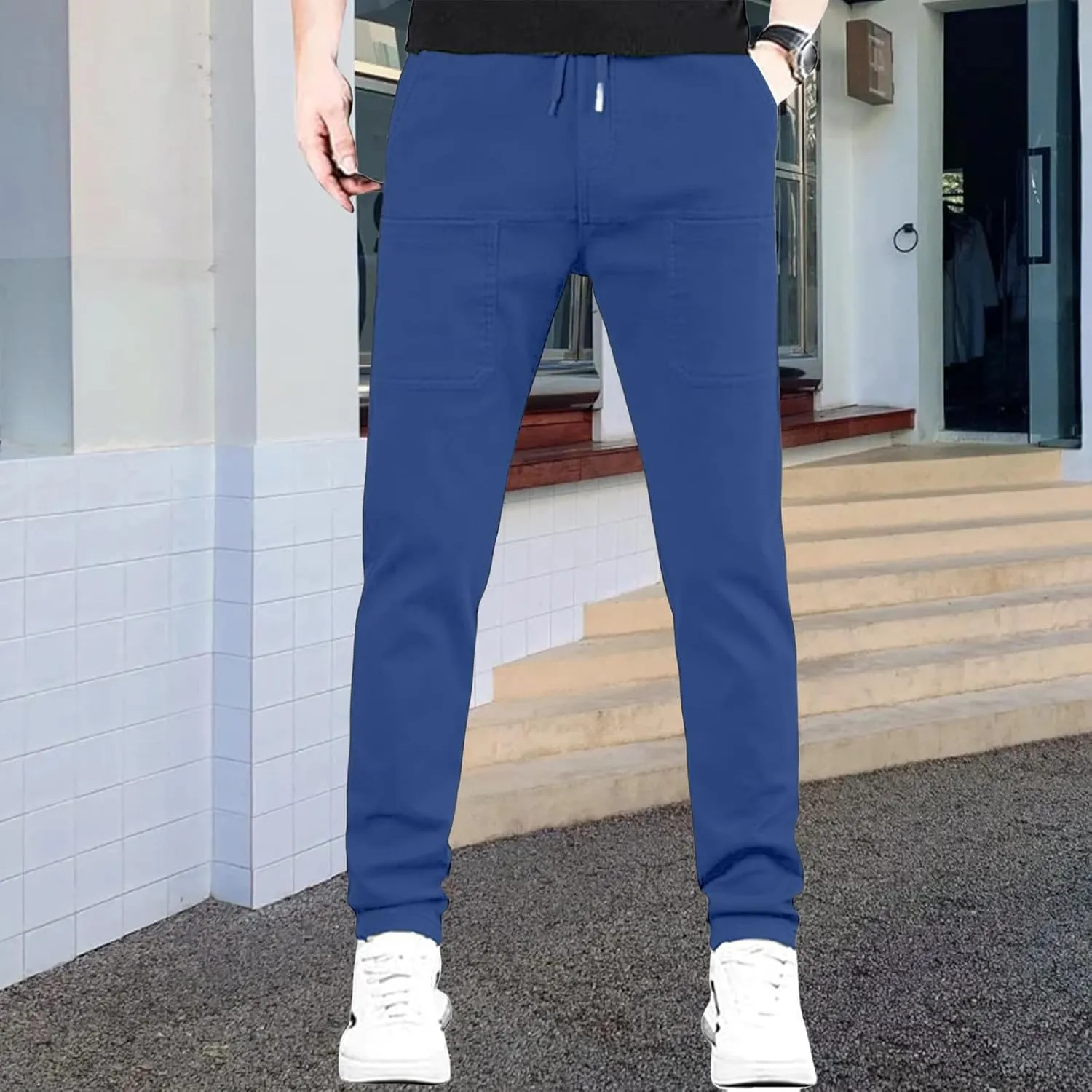 Mens High Stretch Cargo Pants Casual Quick-Dry Hiking Outdoor Summer Trousers Durable Cargo Pants with Multi Pockets