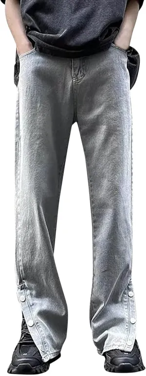 Men's Jeans Comfort Stretch Denim Straight Leg Relaxed Fit Jeans for Men Foam (03-Blue, S)