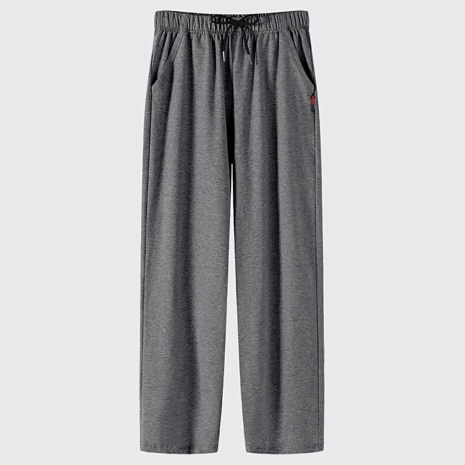 Men's Joggers Sweatpants Open Bottom Straight Leg Casual Loose Fit Running Athletic Pants with Pockets