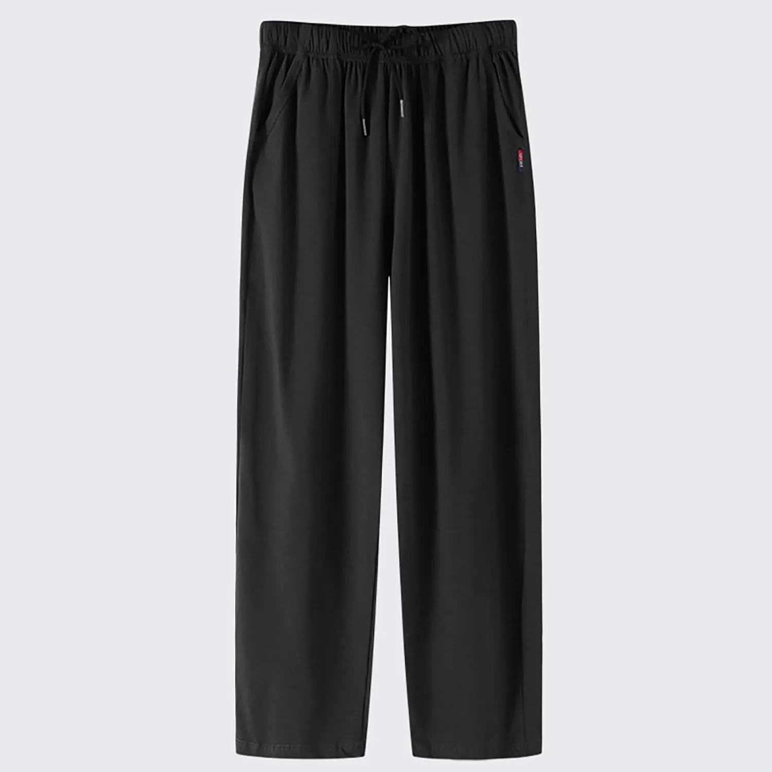 Men's Joggers Sweatpants Open Bottom Straight Leg Casual Loose Fit Running Athletic Pants with Pockets
