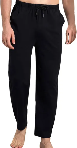 Men's Joggers Sweatpants Open Bottom Straight Leg Casual Loose Fit Running Athletic Pants with Pockets