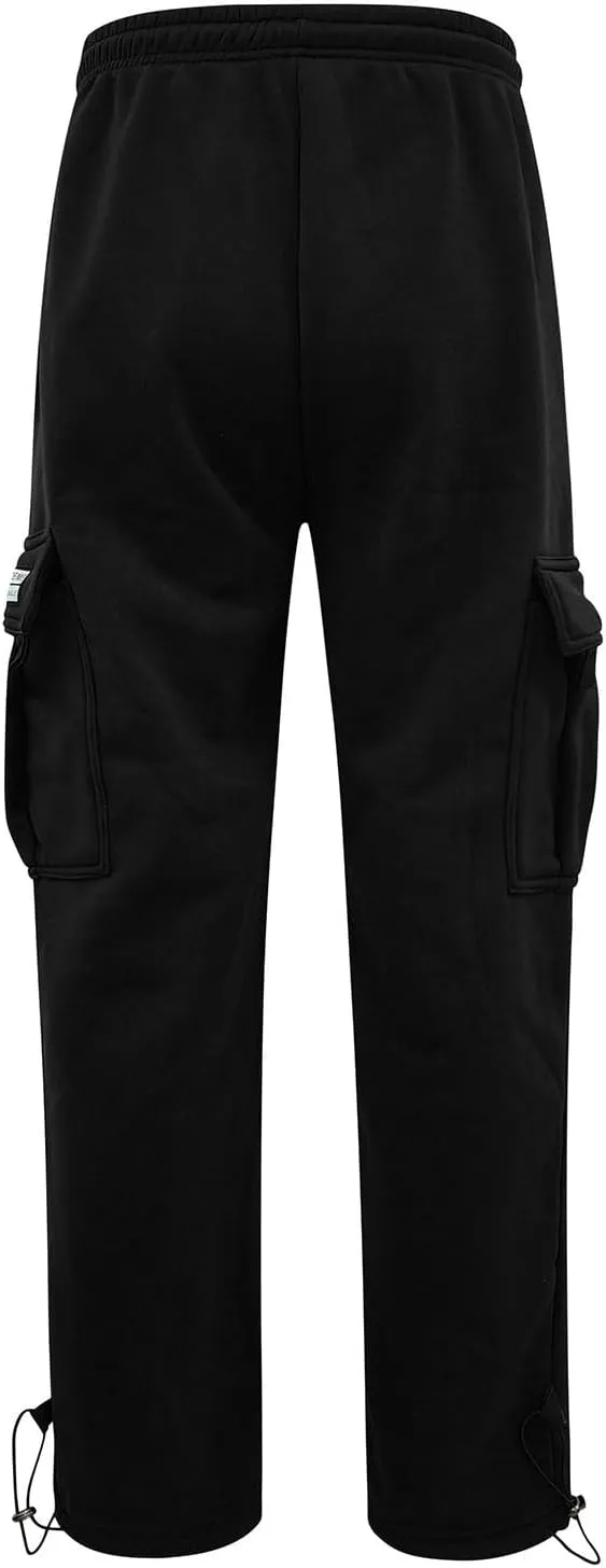 Mens Lightweight Sweatpants Joggers Elastic Waist Cotton Loose Straight Work Pants Tactical Pants with Pockets