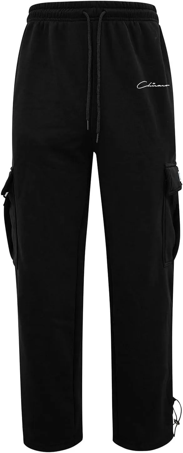Mens Lightweight Sweatpants Joggers Elastic Waist Cotton Loose Straight Work Pants Tactical Pants with Pockets