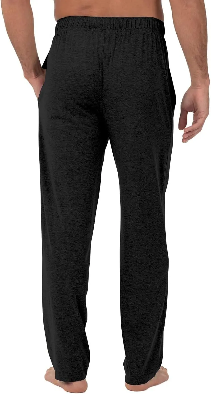 Mens Pajama Pants Soft Lightweight Drawstring Straight Leg Sleep Cotton Lounge Pants Loose Sleepwear with Pockets