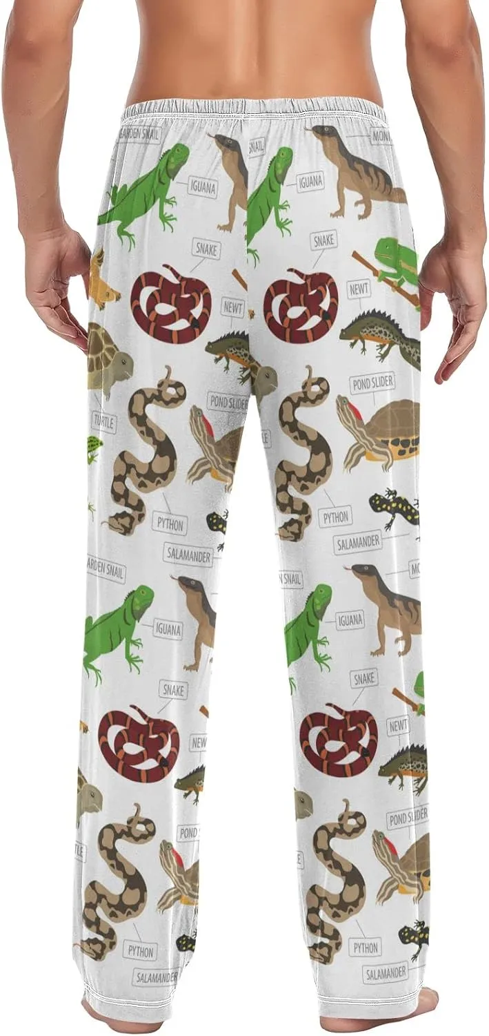 Men's Pajama Pants Straight Trouser Sleep Lounge Pants Sleepwear with Pockets