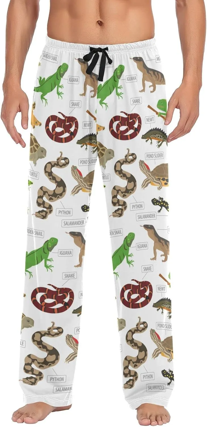 Men's Pajama Pants Straight Trouser Sleep Lounge Pants Sleepwear with Pockets