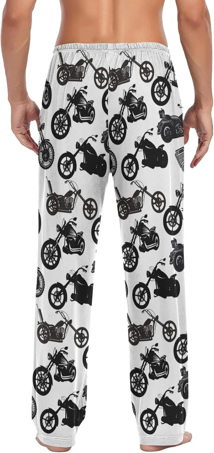 Men's Pajama Pants Straight Trouser Sleep Lounge Pants Sleepwear with Pockets