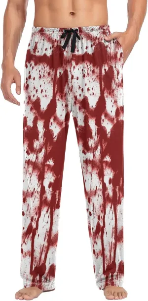 Men's Pajama Pants Straight Trouser Sleep Lounge Pants Sleepwear with Pockets