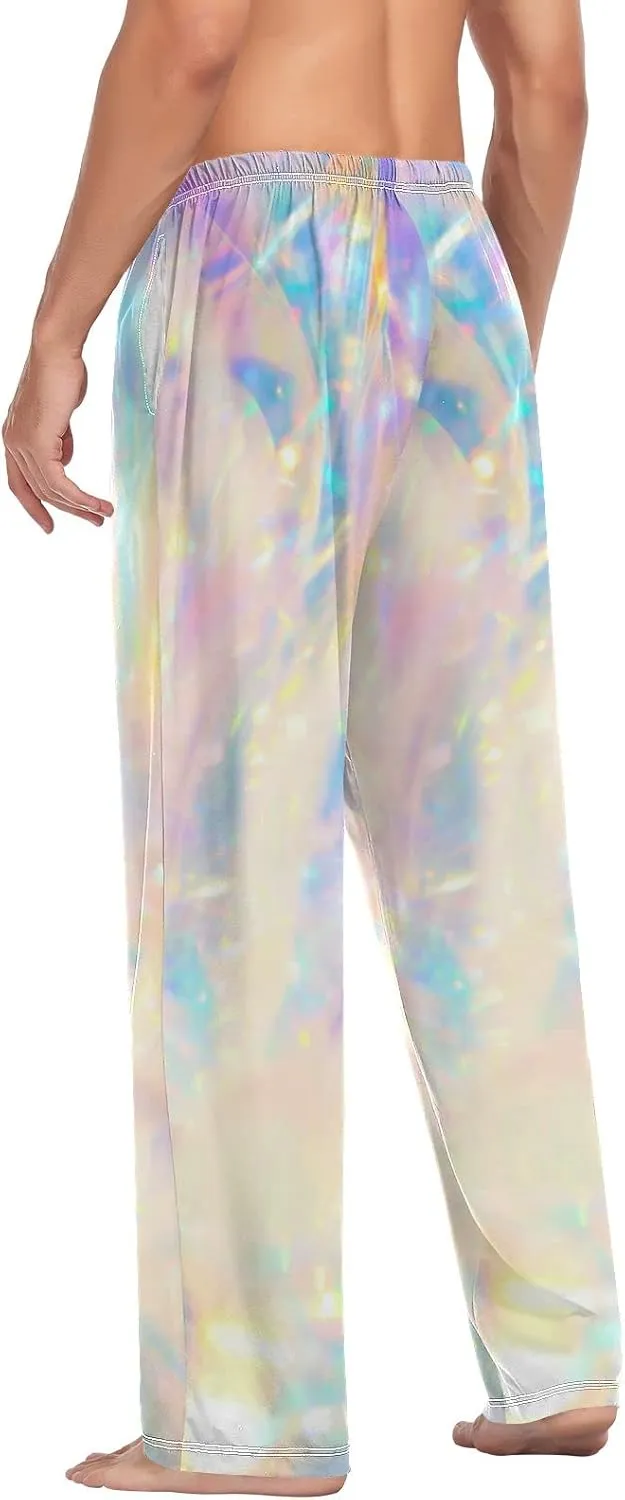 Men's Pajama Pants Straight Trouser Sleep Lounge Pants Sleepwear with Pockets