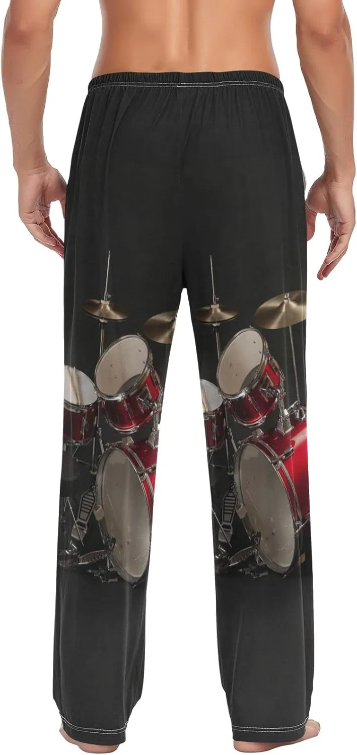 Men's Pajama Pants Straight Trouser Sleep Lounge Pants Sleepwear with Pockets