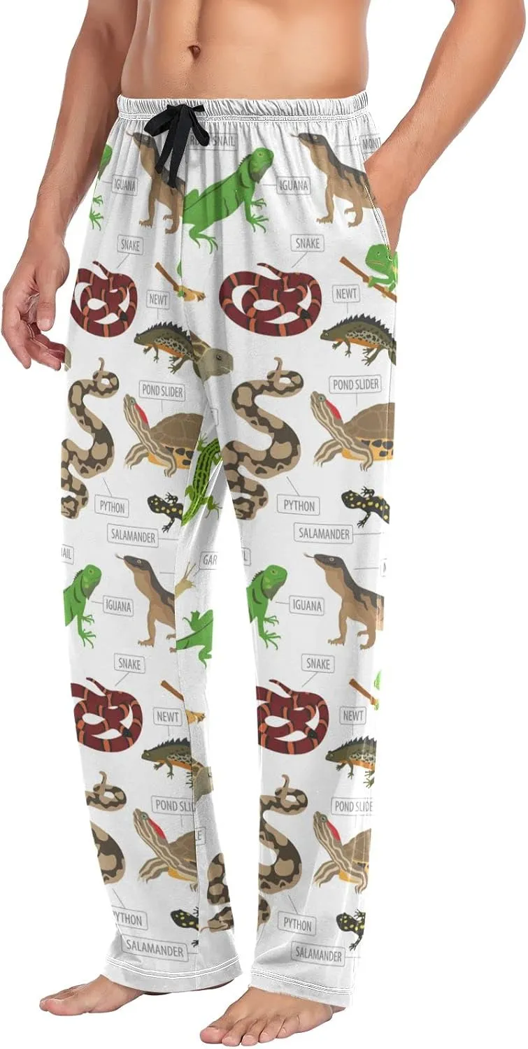 Men's Pajama Pants Straight Trouser Sleep Lounge Pants Sleepwear with Pockets