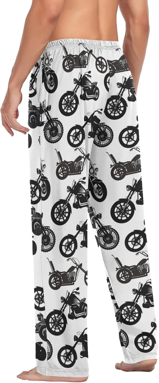 Men's Pajama Pants Straight Trouser Sleep Lounge Pants Sleepwear with Pockets