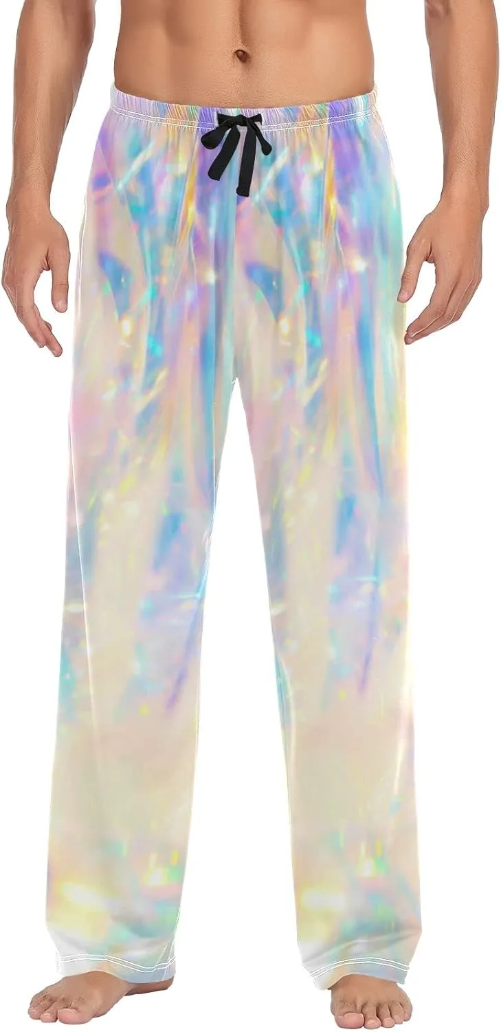 Men's Pajama Pants Straight Trouser Sleep Lounge Pants Sleepwear with Pockets