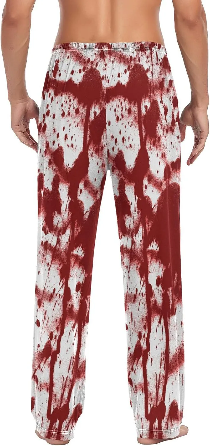 Men's Pajama Pants Straight Trouser Sleep Lounge Pants Sleepwear with Pockets