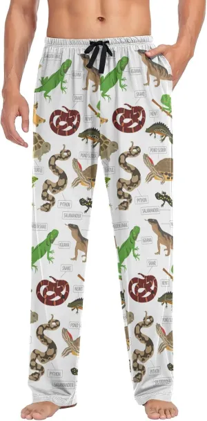 Men's Pajama Pants Straight Trouser Sleep Lounge Pants Sleepwear with Pockets