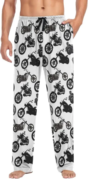Men's Pajama Pants Straight Trouser Sleep Lounge Pants Sleepwear with Pockets