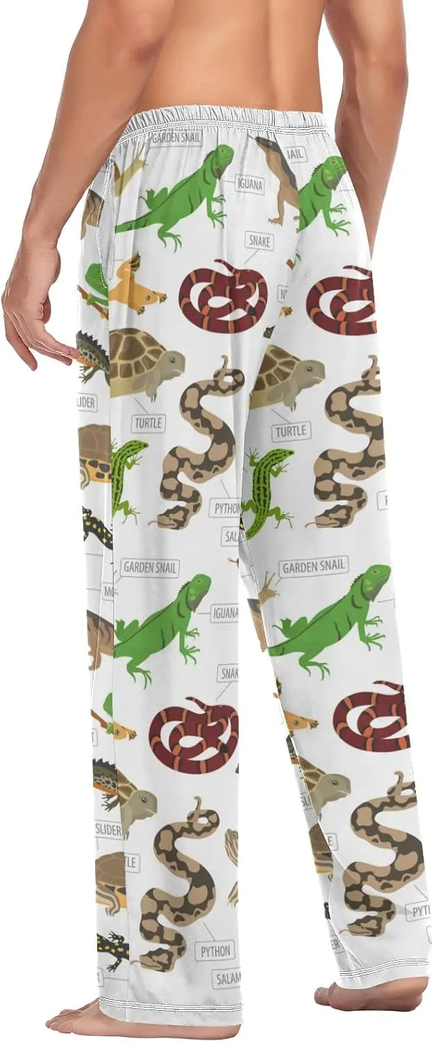 Men's Pajama Pants Straight Trouser Sleep Lounge Pants Sleepwear with Pockets