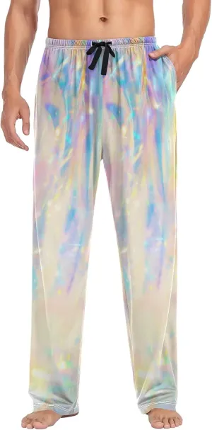 Men's Pajama Pants Straight Trouser Sleep Lounge Pants Sleepwear with Pockets