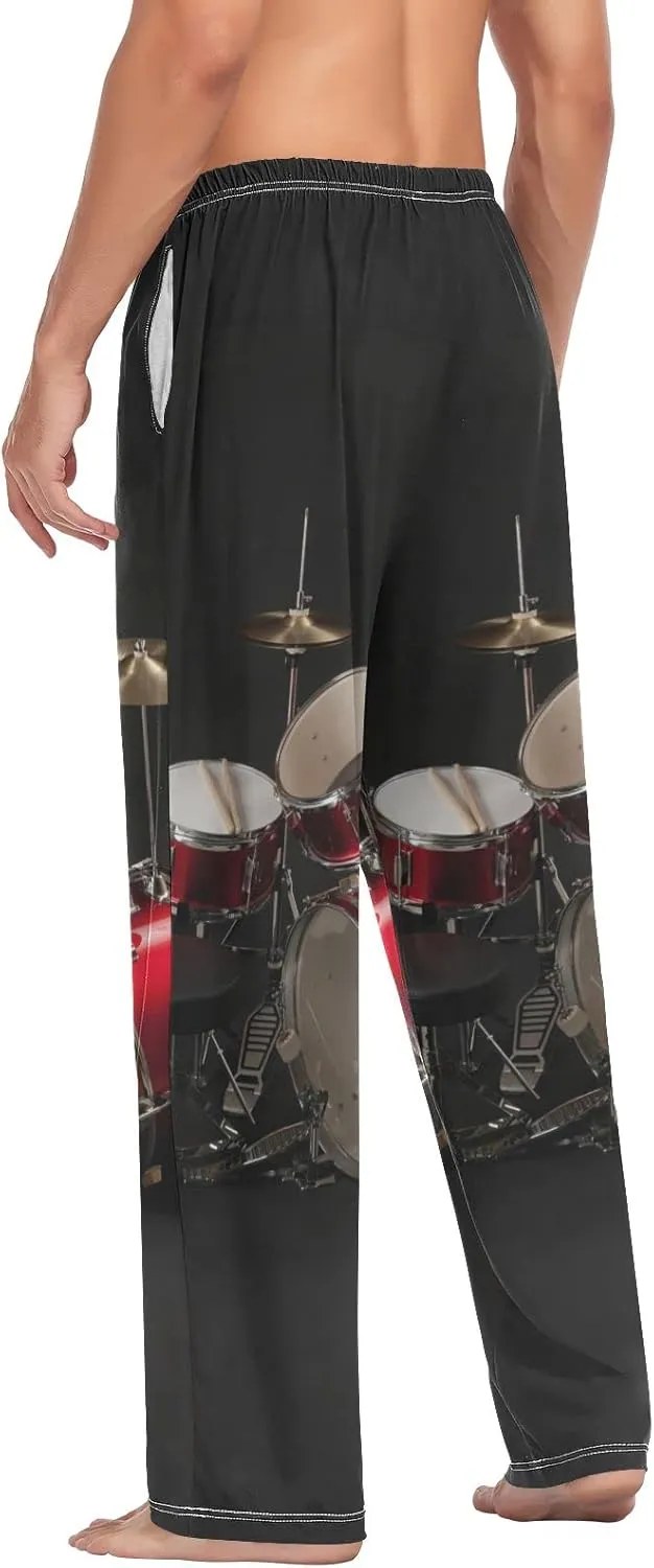 Men's Pajama Pants Straight Trouser Sleep Lounge Pants Sleepwear with Pockets