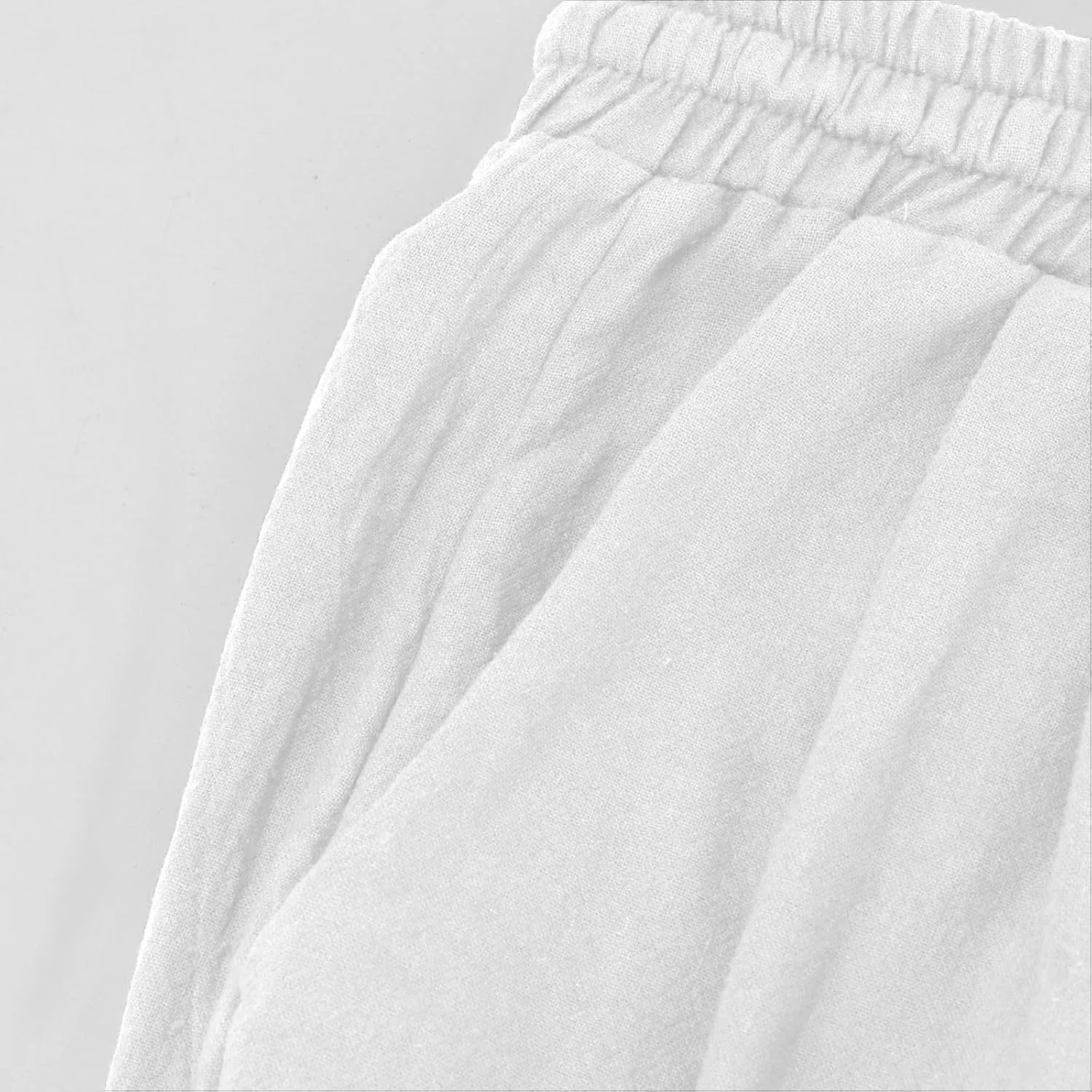 Mens Pants Casual Cinch Bottom Harem Pants Elastic Waist Drawstring Tapered Pant Baggy Breathable Jogger with Pockets