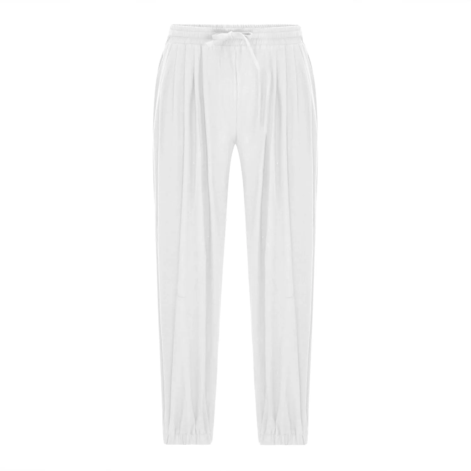 Mens Pants Casual Cinch Bottom Harem Pants Elastic Waist Drawstring Tapered Pant Baggy Breathable Jogger with Pockets