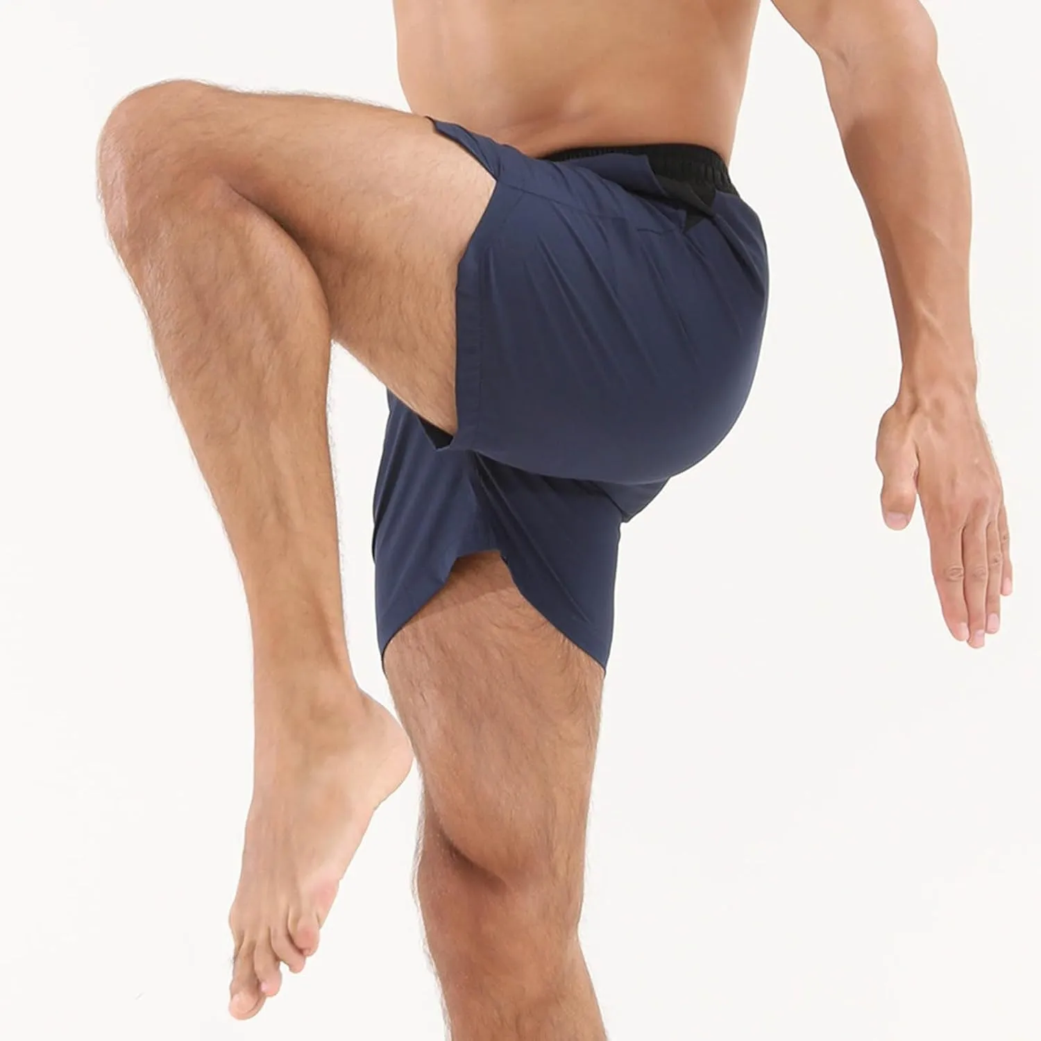 Mens Quick Dry Workout Shorts Lightweight Mesh Gym Athletic Shorts Elastic Training Running Sport Jogger with Pocket